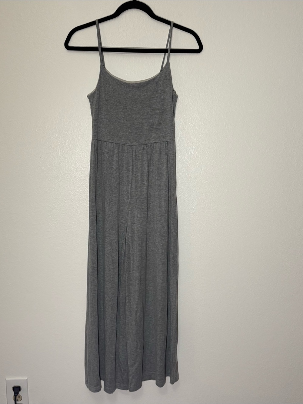 Quince Tencel Jersey Wide Leg Jumpsuit Gray Spaghetti Strap XS